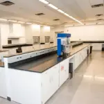 Newly painted interior of a commercial kitchen, giving it a refreshed look.