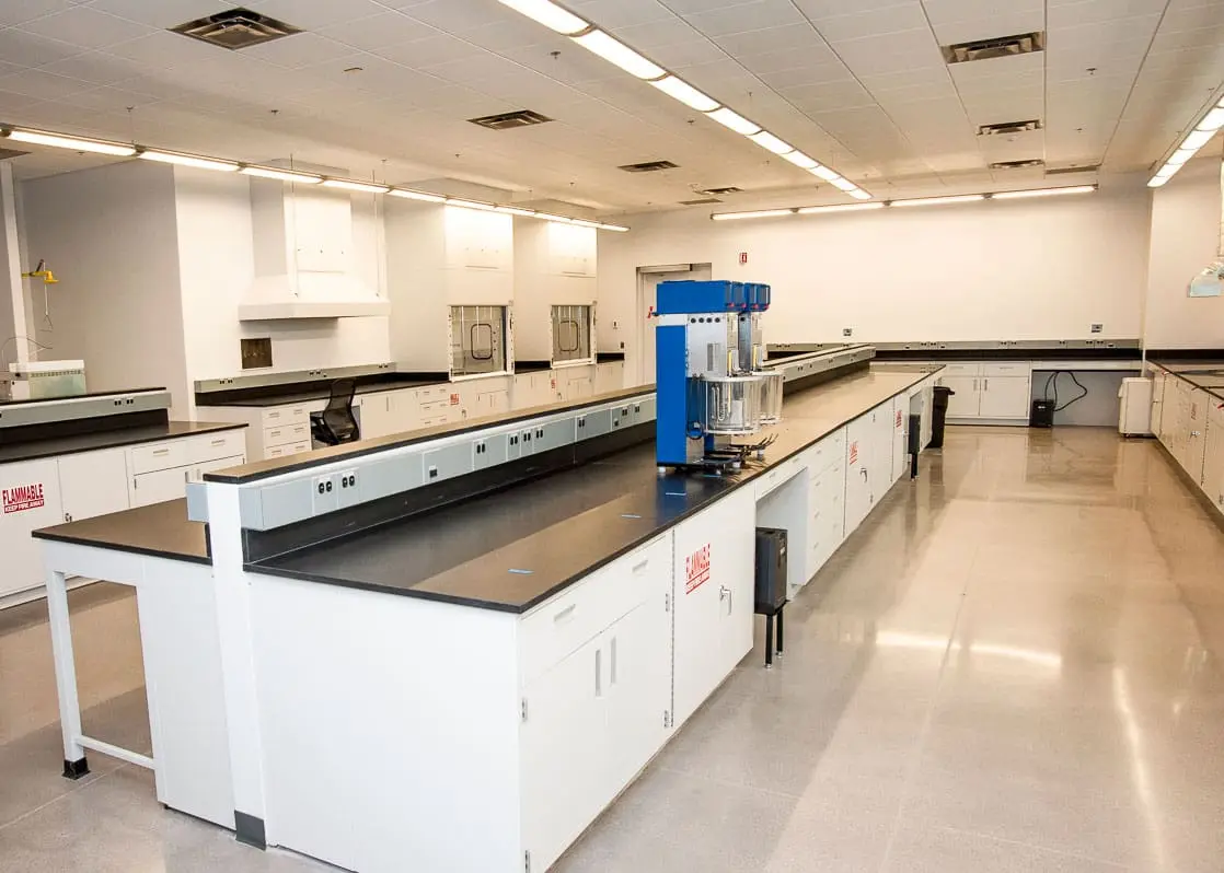 Newly painted interior of a commercial kitchen, giving it a refreshed look.