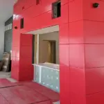 Red painted interior