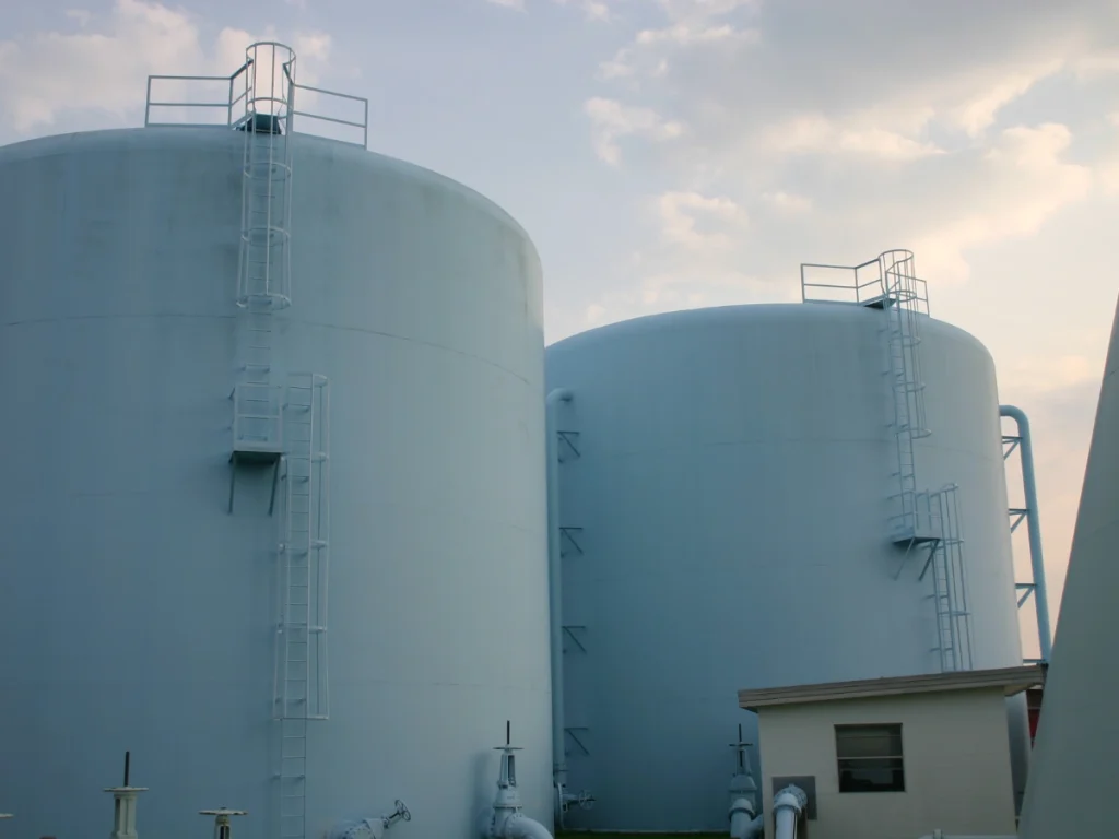 an industrial tank painting project