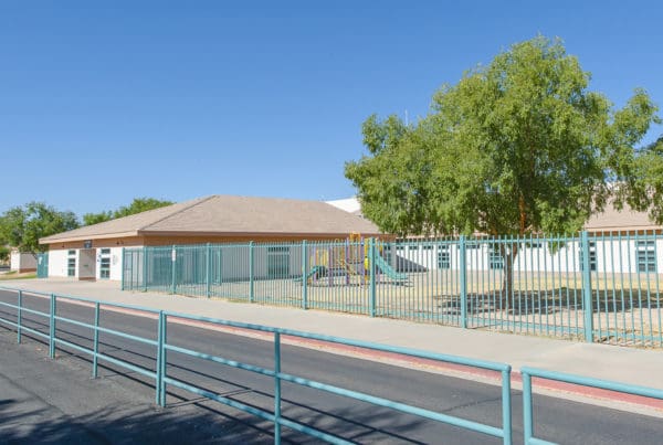 blue green building exterior
