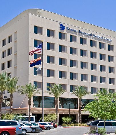 Hospital building with fresh coating and maintenance work