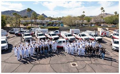 Commercial printing team and fleet showcasing company operations in Arizona
