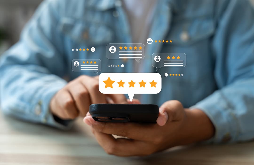 Customer testimonials and reviews hero image showing positive client feedback