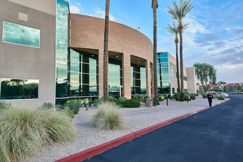 Office business property facade with fresh paint finish