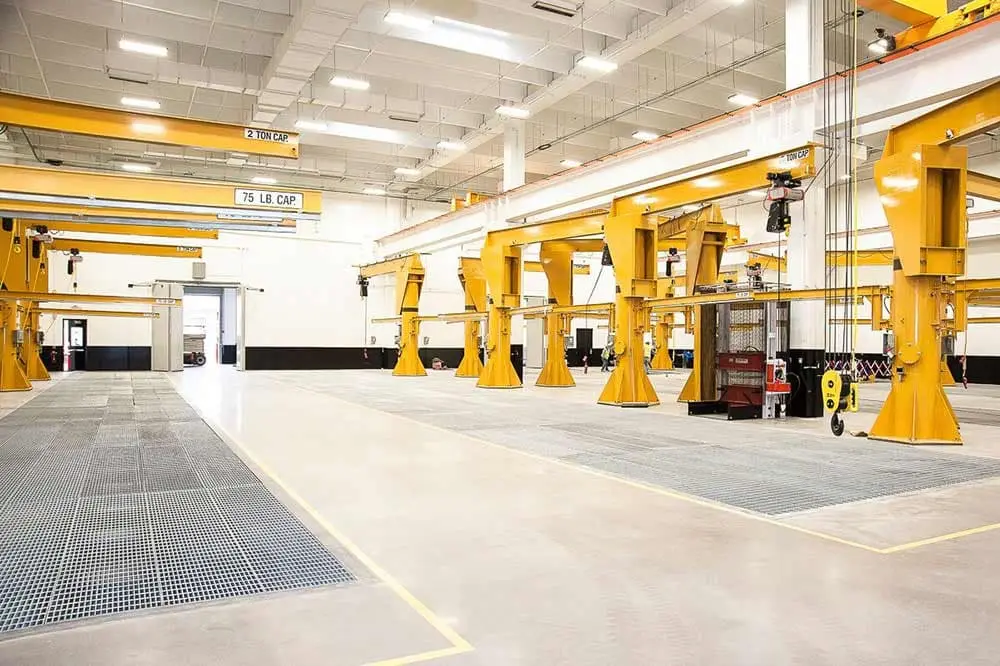 Industrial warehouse space with clean paint finish on walls and columns